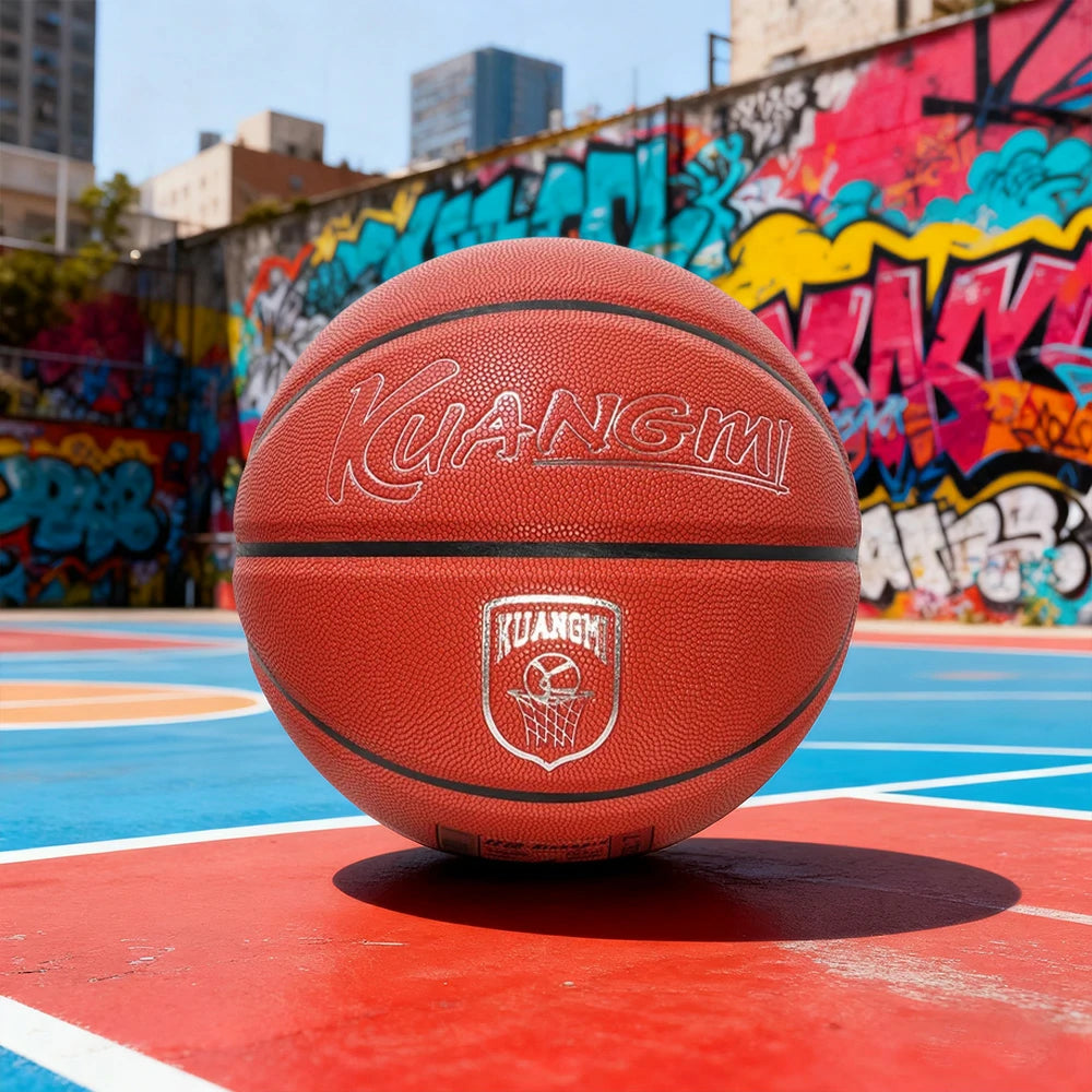 DUNK MASTER Basketball 7# – Quick Rebound, Durable Nylon Bladder – Deep Channel Grip, Synthetic PU Leather - Brown