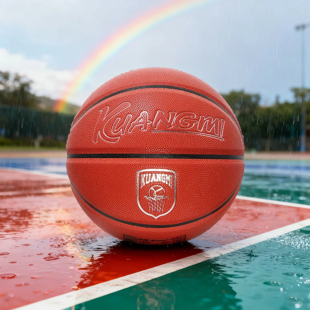 DUNK MASTER Basketball 7# – Quick Rebound, Durable Nylon Bladder – Deep Channel Grip, Synthetic PU Leather - Brown