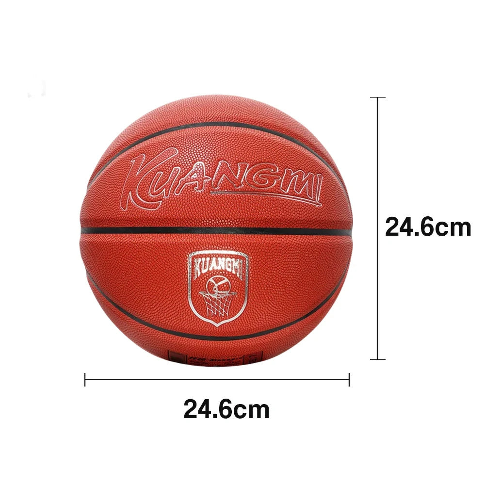 DUNK MASTER Basketball 7# – Quick Rebound, Durable Nylon Bladder – Deep Channel Grip, Synthetic PU Leather - Brown
