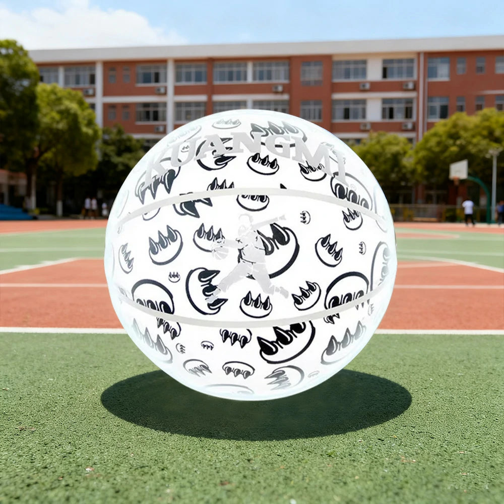 DUNK MASTER Basketball 7# – Quick Rebound, Durable Butyl Bladder – Deep Channel Grip, Graffiti Reflective Cover