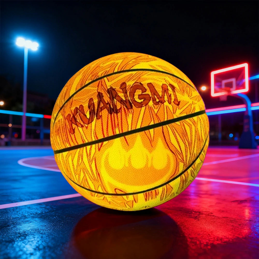 DUNK MASTER Basketball 7# - Quick Rebound, Durable Butyl Bladder - Non-Slip, Moisture-Wicking Leather, 3D Luminous Logo - Red&Pink