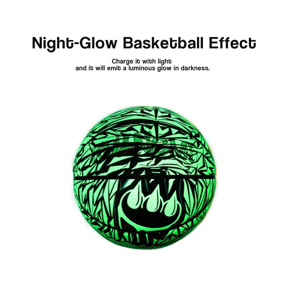 DUNK MASTER Basketball 7# - Quick Rebound, Durable Butyl Bladder - Non-Slip, Moisture-Wicking Leather, 3D Luminous Logo - Black&Purple