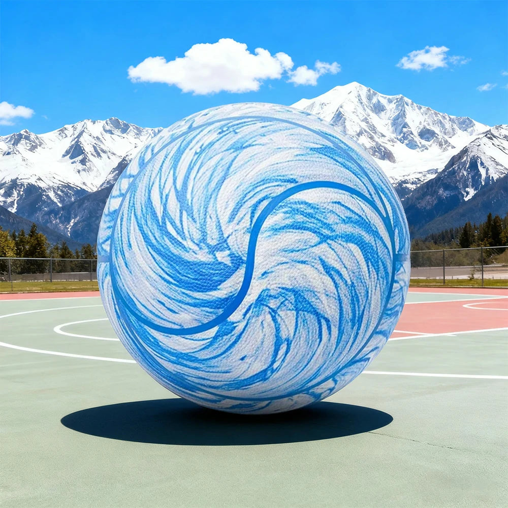 DUNK MASTER Basketball 7# – Soft Rebound, Durable PU Leather – Deep Channel Grip, Non-Slip, High Air Retention - Blue