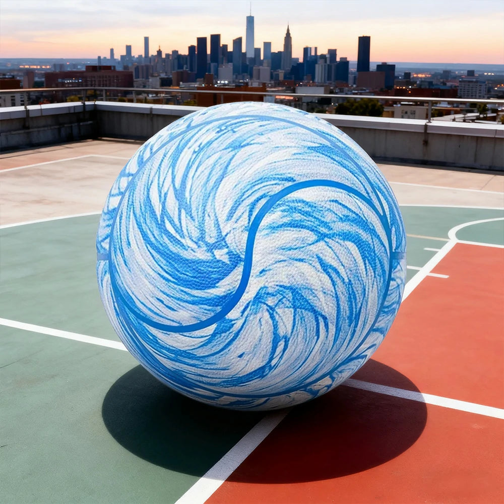 DUNK MASTER Basketball 7# – Soft Rebound, Durable PU Leather – Deep Channel Grip, Non-Slip, High Air Retention - Blue