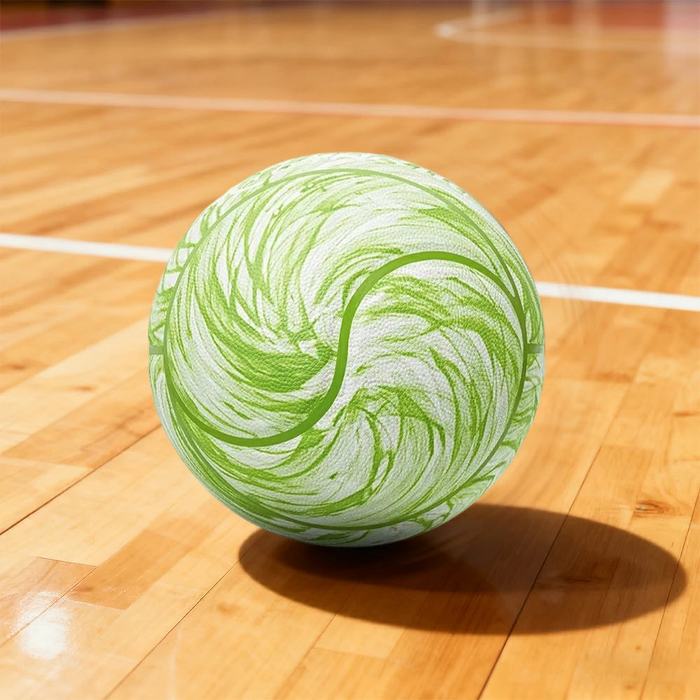 DUNK MASTER Basketball 7# – Soft Rebound, Durable PU Leather – Deep Channel Grip, Non-Slip, High Air Retention - Green