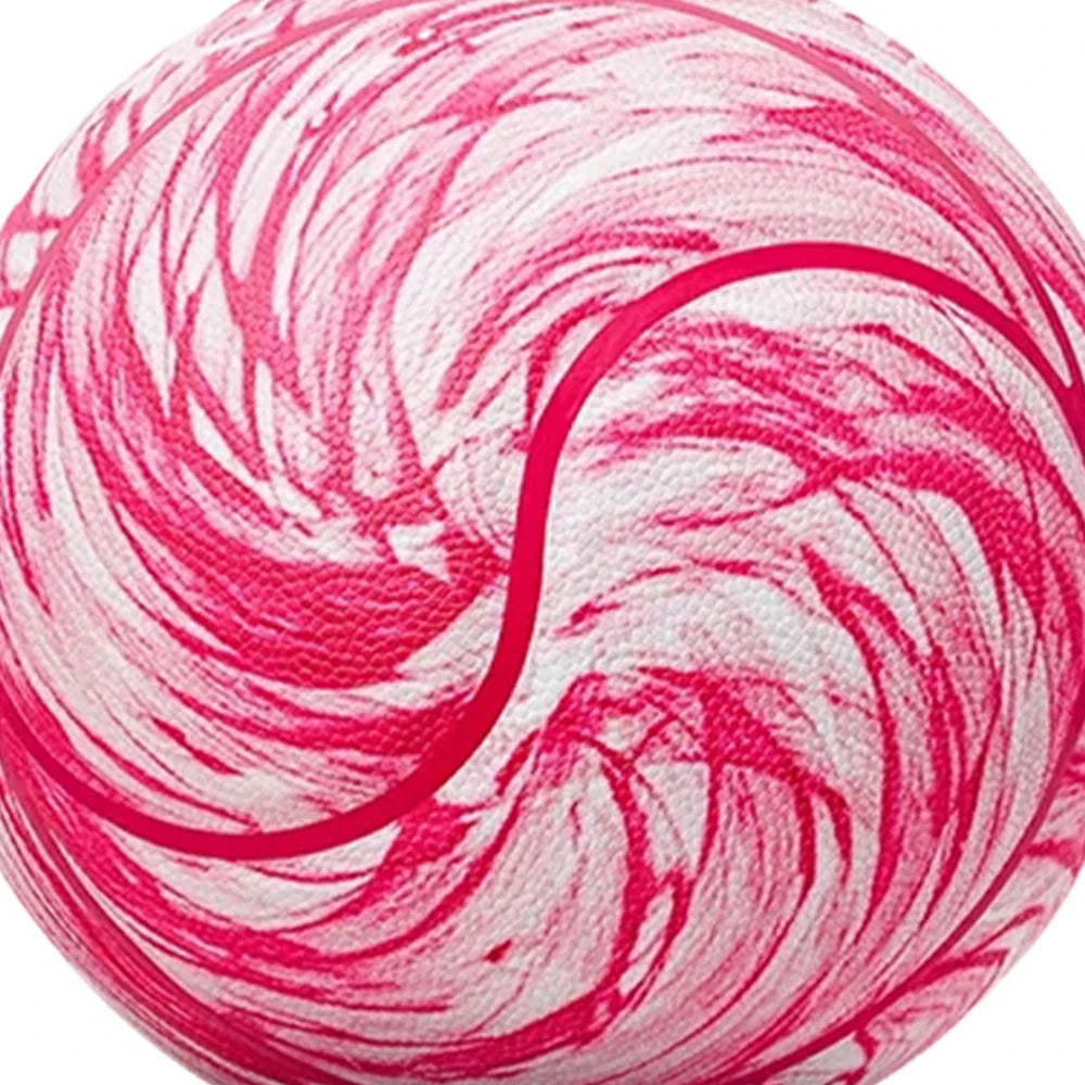 DUNK MASTER Basketball 7# – Soft Rebound, Durable PU Leather – Deep Channel Grip, Non-Slip, High Air Retention - Pink