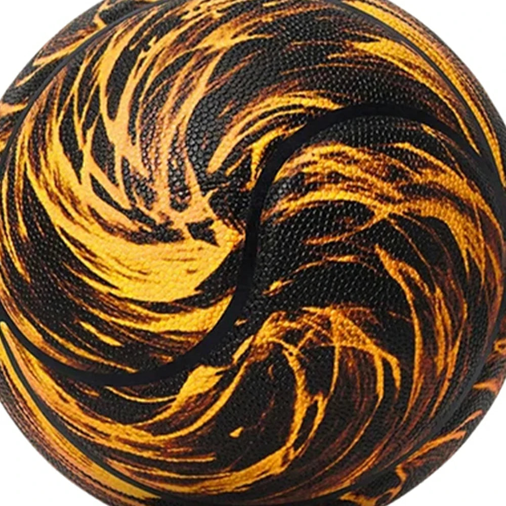 DUNK MASTER Basketball 7# – Soft Rebound, Durable PU Leather – Deep Channel Grip, Non-Slip, High Air Retention - Gold