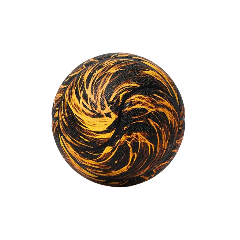 DUNK MASTER Basketball 7# – Soft Rebound, Durable PU Leather – Deep Channel Grip, Non-Slip, High Air Retention - Gold