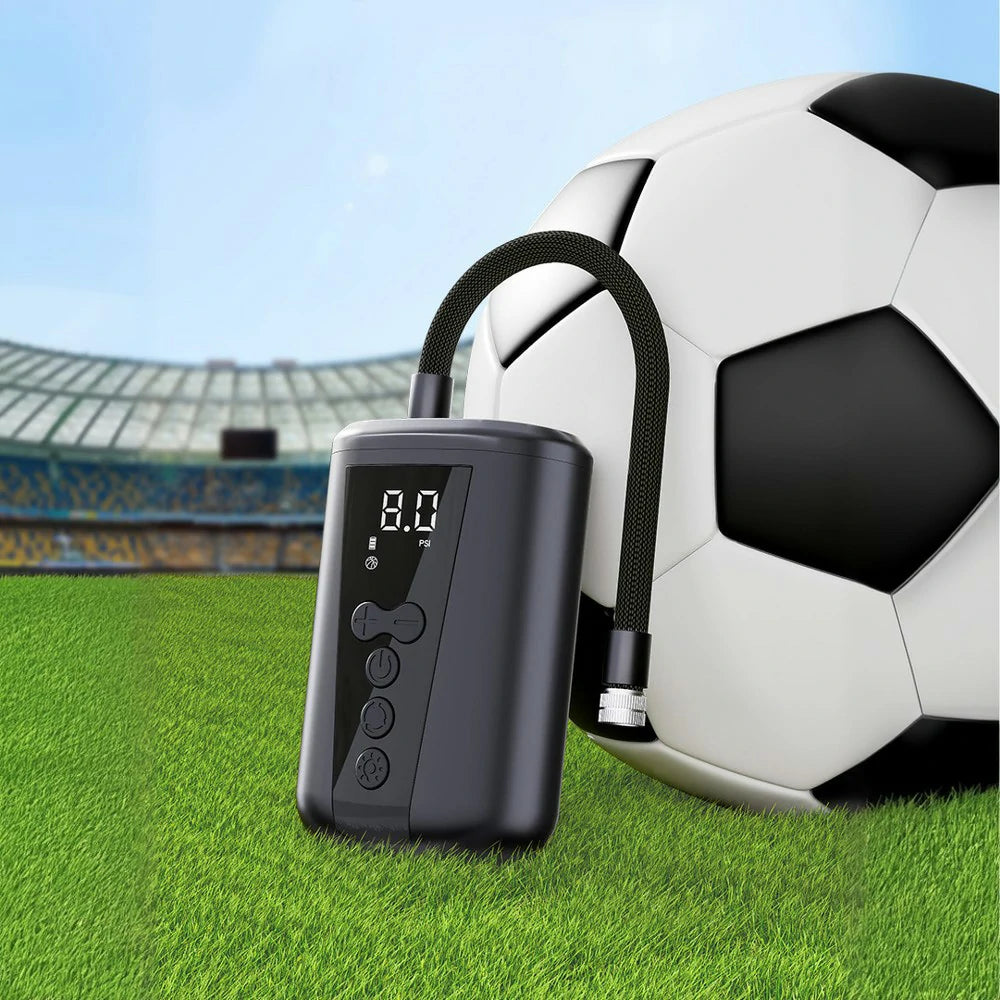 DUNK MASTER Smart Electric Ball Pump – Pressure Monitoring, Auto Stop Inflation, LED Emergency Light – Type-C Rechargeable, Portable Design with Storage Bag