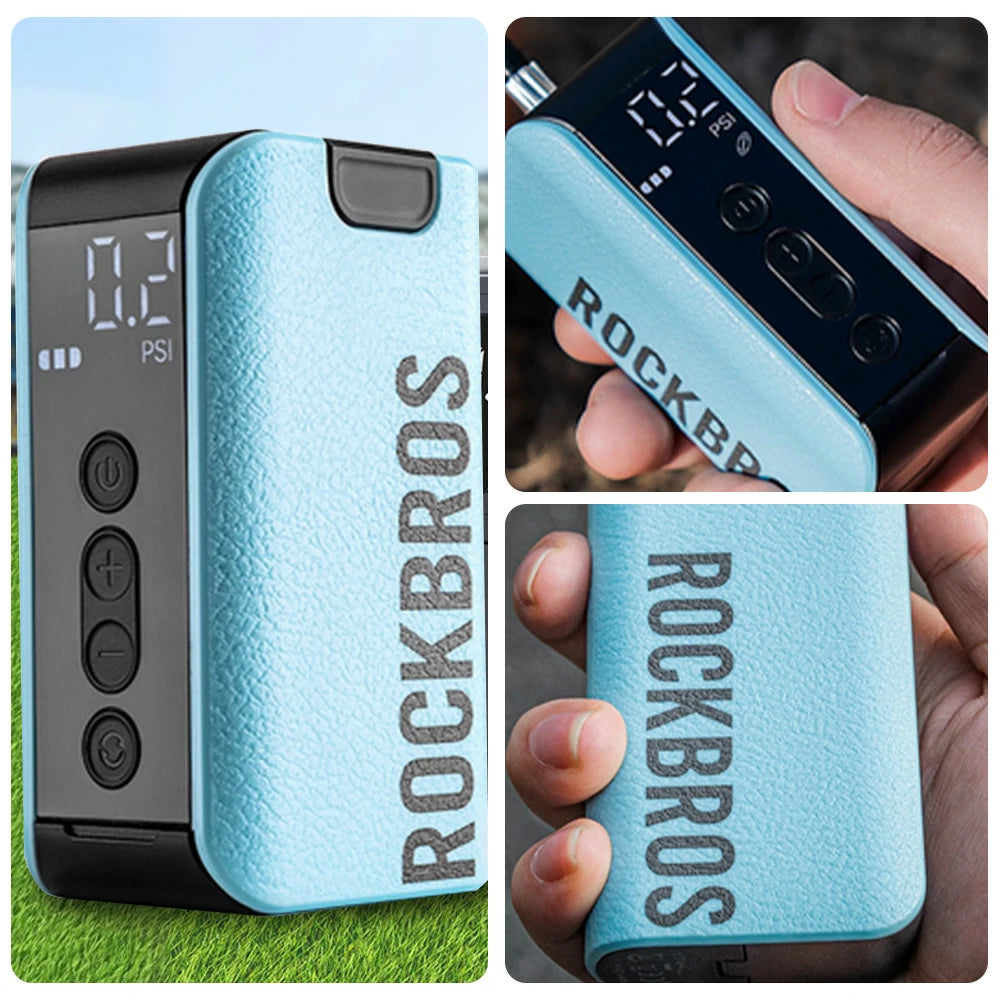 DUNK MASTER Mini Electric Ball Pump – Smart LED Display, Auto Stop Inflation, 4 Preset Modes – Lightweight Portable Design with Type-C Charging and Flexible Air Hose - Blue