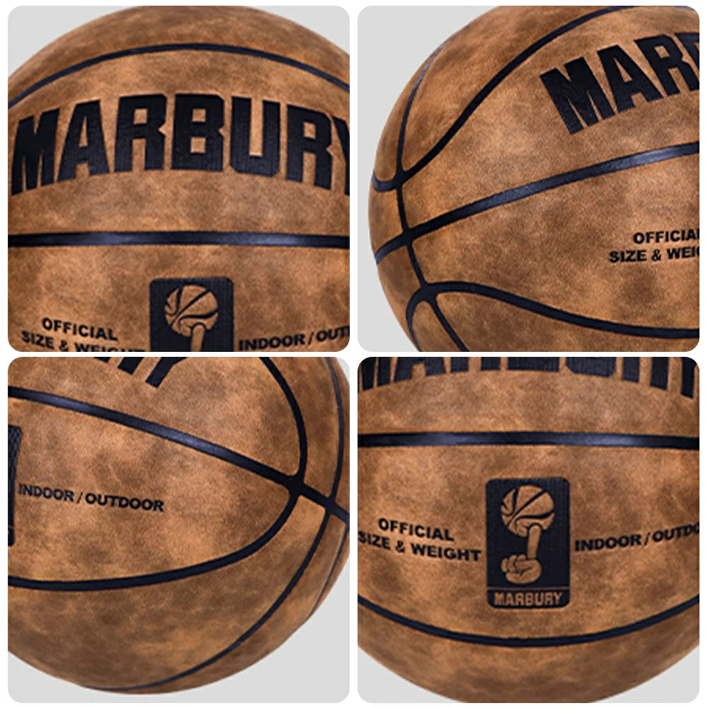 DUNK MASTER Basketball 7# – Soft Rebound, Durable Suede Leather – Wide Channel Grip, Moisture-Wicking, High-Quality Bladder - Yellow