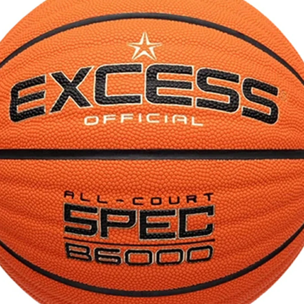 DUNK MASTER Basketball 7# – Anti-Slip Wave Texture, Sweat-Absorbent PU Leather – Tire-Grade Butyl Bladder, Soft Foam Rebound, Balanced Nylon Winding - Orange