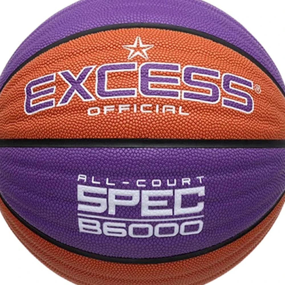 DUNK MASTER Basketball 7# – Anti-Slip Wave Texture, Sweat-Absorbent PU Leather – Tire-Grade Butyl Bladder, Soft Foam Rebound, Balanced Nylon Winding - Purple