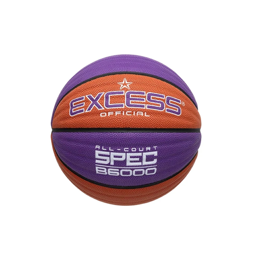 DUNK MASTER Basketball 7# – Anti-Slip Wave Texture, Sweat-Absorbent PU Leather – Tire-Grade Butyl Bladder, Soft Foam Rebound, Balanced Nylon Winding - Purple