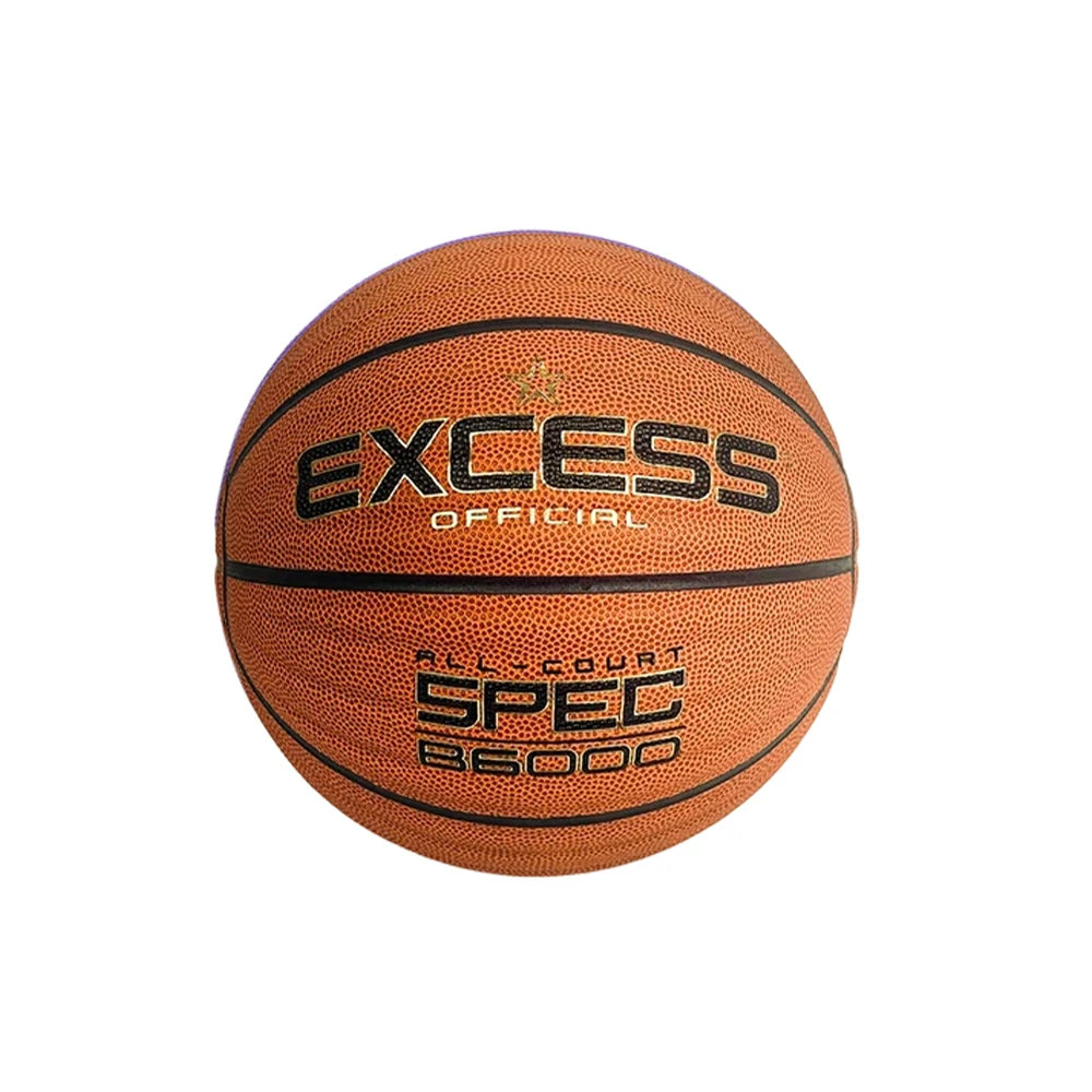 DUNK MASTER Basketball 7# – Anti-Slip Wave Texture, Sweat-Absorbent PU Leather – Tire-Grade Butyl Bladder, Soft Foam Rebound, Balanced Nylon Winding - Brown