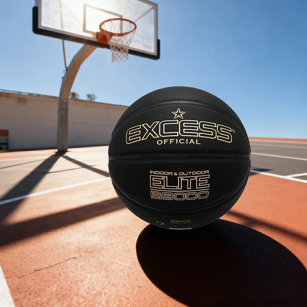 DUNK MASTER Basketball 7# – Dust-Free Honeycomb Texture, Ultra-Fiber Leather – Tire-Grade Butyl Bladder, Balanced Nylon Winding, Strong Grip Channel Design - Black