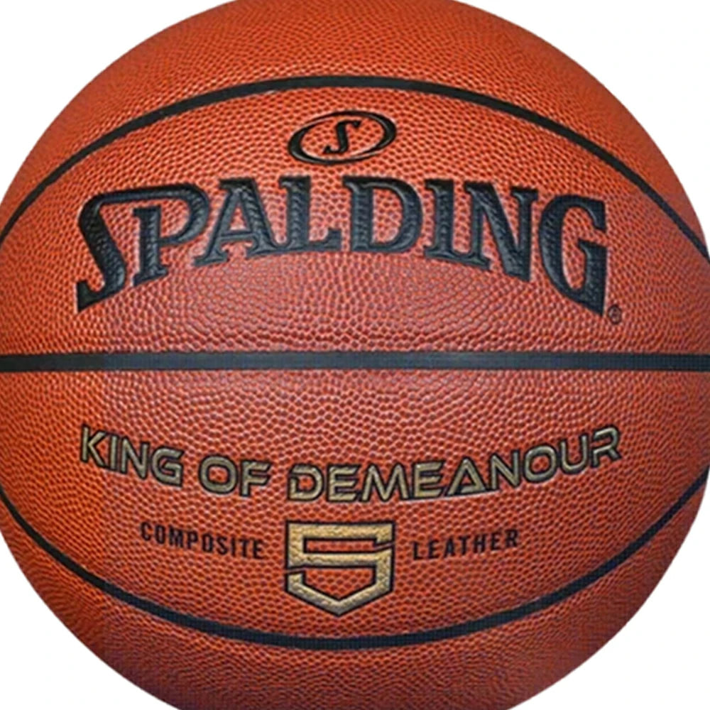 DUNK MASTER 77-476Y5 SPALDING Authentic Basketball 5#, Foam-Grain Texture, Rubber Bladder, Enhanced Grip
