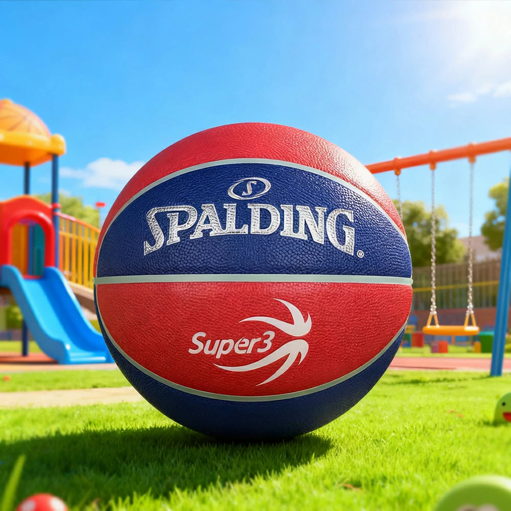 DUNK MASTER 77-731Y6 SPALDING Authentic Basketball 6#, Foam-Grain Texture, Rubber Bladder, Enhanced Grip, Quick Bounce