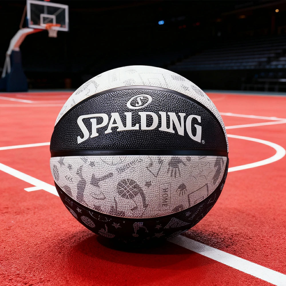 DUNK MASTER 84-611Y SPALDING Authentic Basketball 7#, Foam-Grain Texture, Rubber Bladder, Enhanced Grip