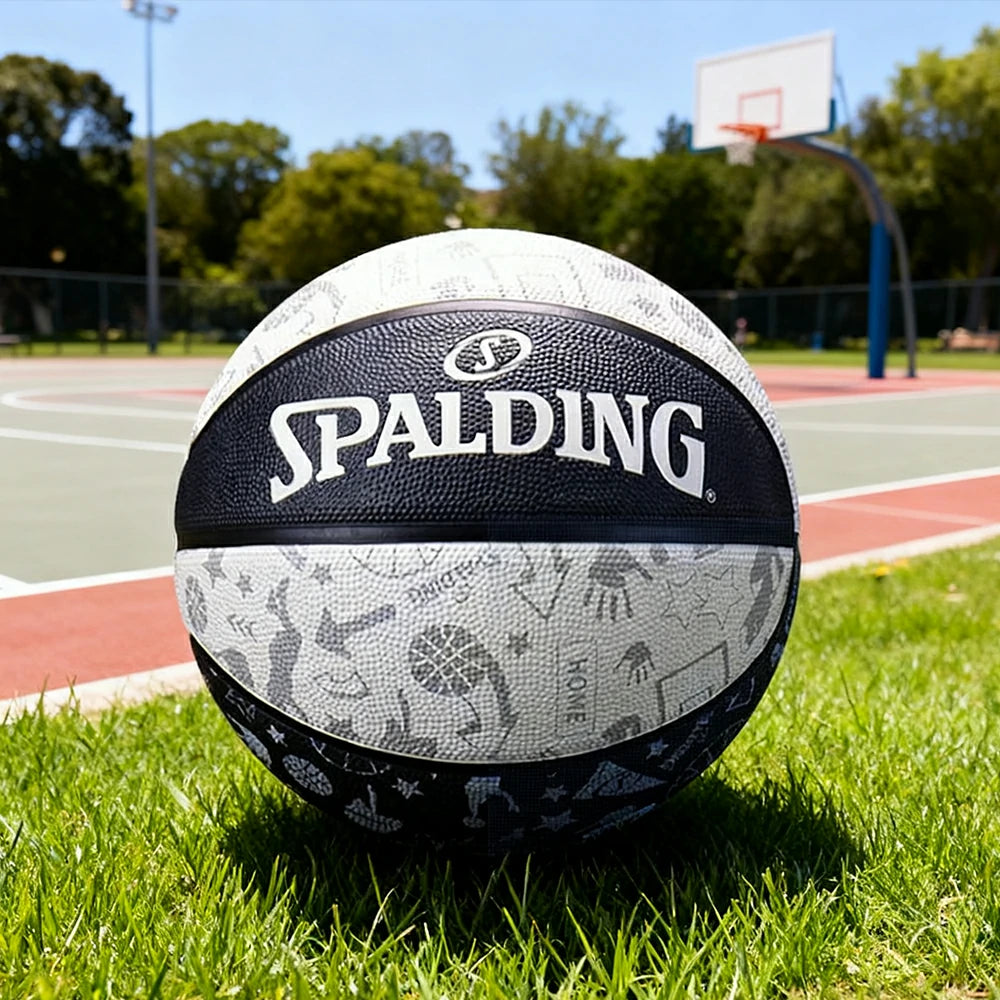 DUNK MASTER 84-611Y SPALDING Authentic Basketball 7#, Foam-Grain Texture, Rubber Bladder, Enhanced Grip