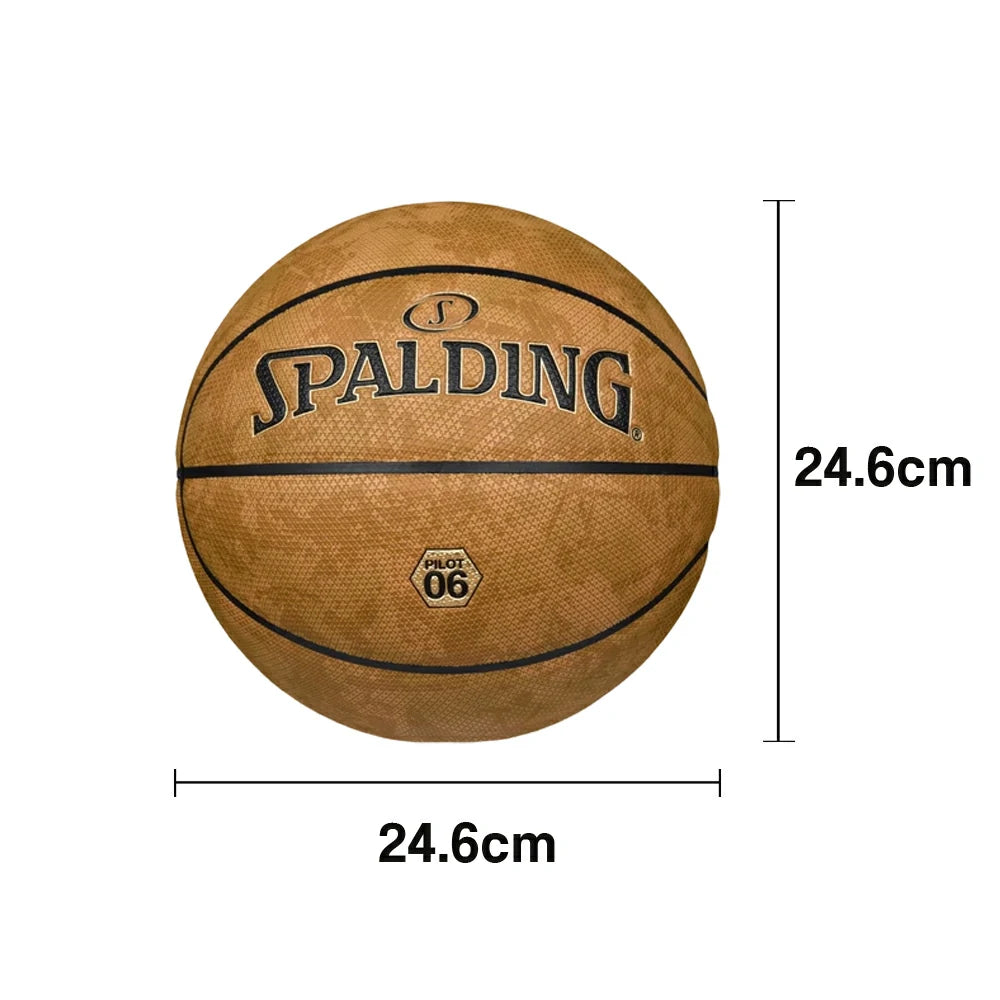DUNK MASTER 77-739Y SPALDING Authentic Basketball 7# Professional-Grade Nylon Winding Rubber Core, Stable Pressure, Durable Design