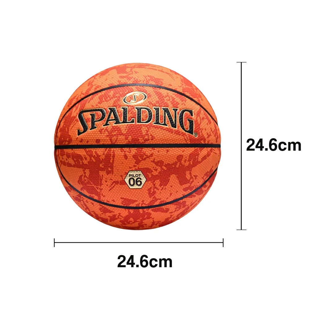 DUNK MASTER 77-934Y SPALDING Authentic Basketball 7# Professional-Grade Nylon Winding Rubber Core, Stable Pressure, Durable Design