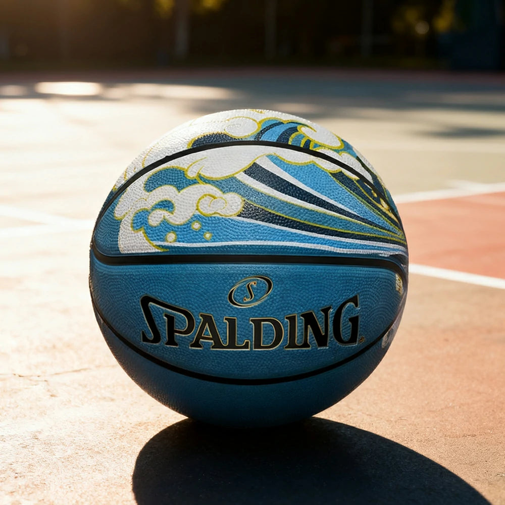 DUNK MASTER 84-759Y SPALDING Authentic Basketball 7# High-Performance PU Rubber Bladder Nylon Winding, Superior Grip, Durable Design