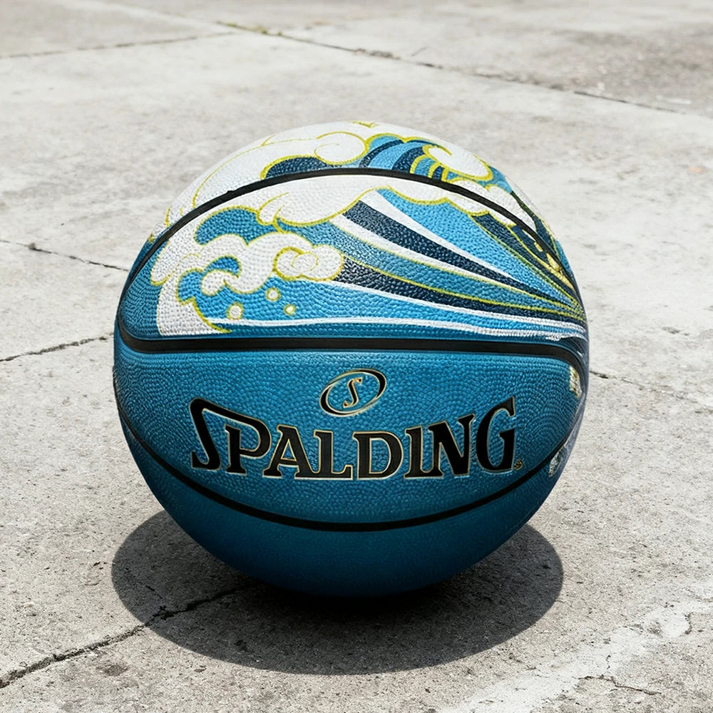 DUNK MASTER 84-759Y SPALDING Authentic Basketball 7# High-Performance PU Rubber Bladder Nylon Winding, Superior Grip, Durable Design