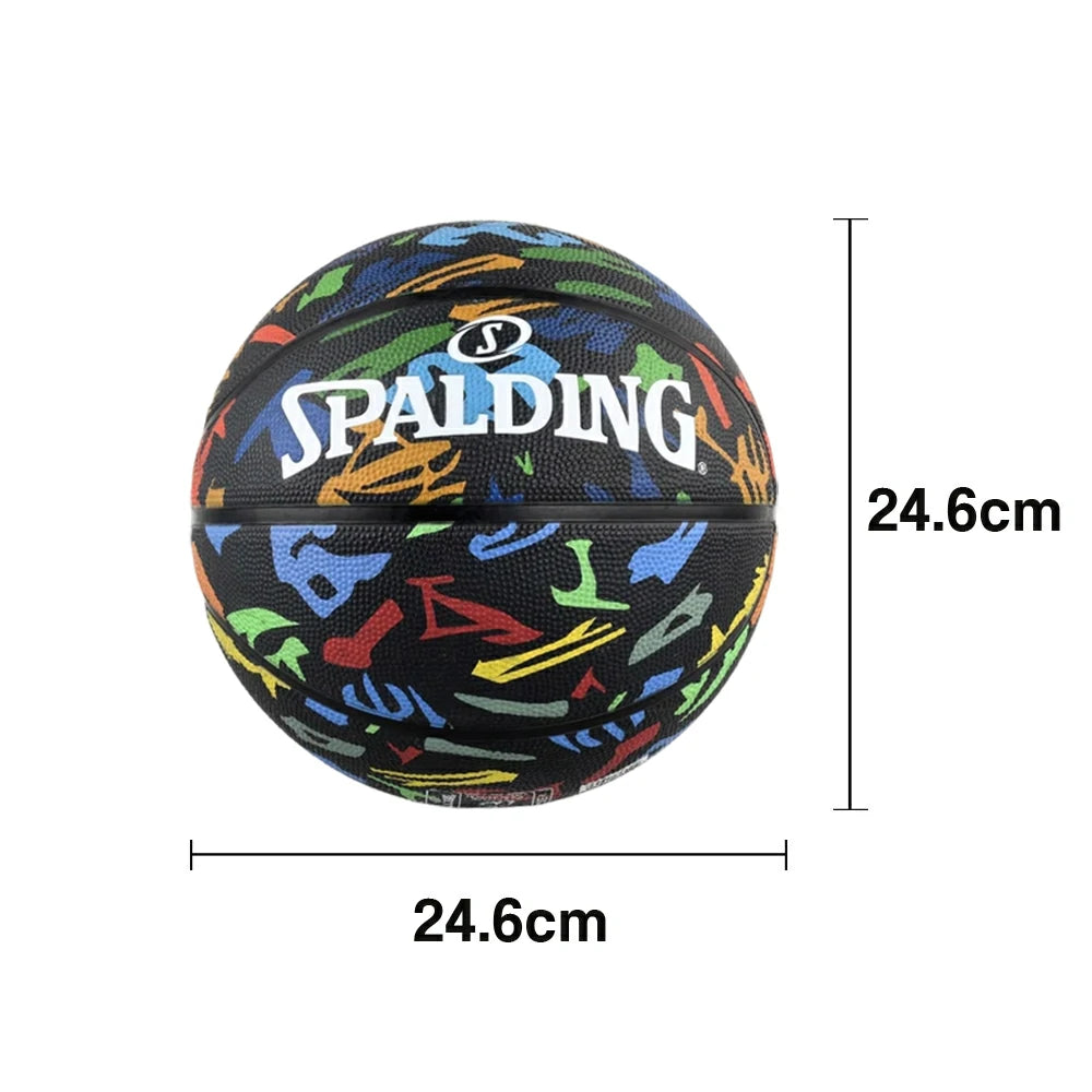 DUNK MASTER 84-610Y SPALDING Authentic Basketball 7# High-Performance PU Rubber Bladder Nylon Winding, Superior Grip, Durable Design