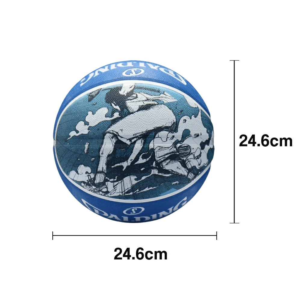 DUNK MASTER 84-448Y SPALDING Authentic Basketball 7# High-Performance PU Rubber Bladder Nylon Winding, Superior Grip, Durable Design