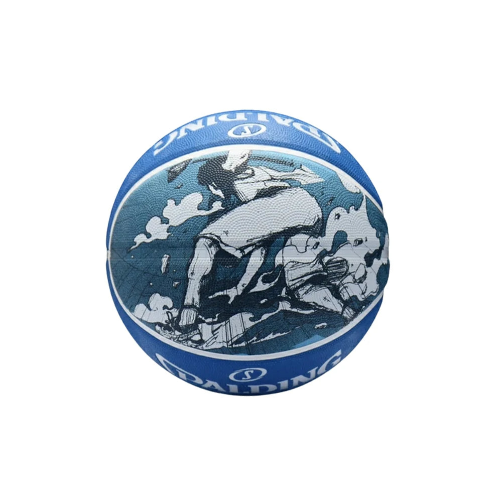 DUNK MASTER 84-448Y SPALDING Authentic Basketball 7# High-Performance PU Rubber Bladder Nylon Winding, Superior Grip, Durable Design