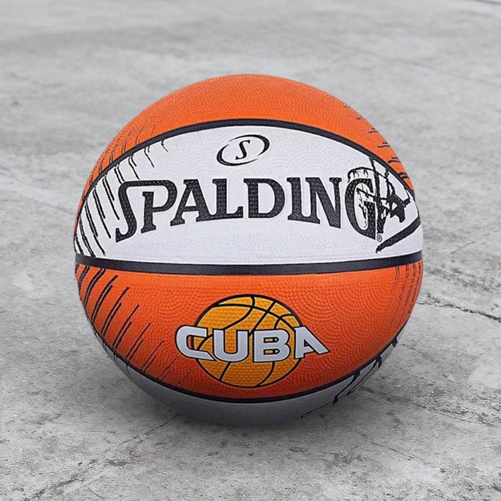 DUNK MASTER 84-379Y SPALDING Authentic Basketball 7# High-Performance PU Rubber Bladder Nylon Winding, Superior Grip, Durable Design