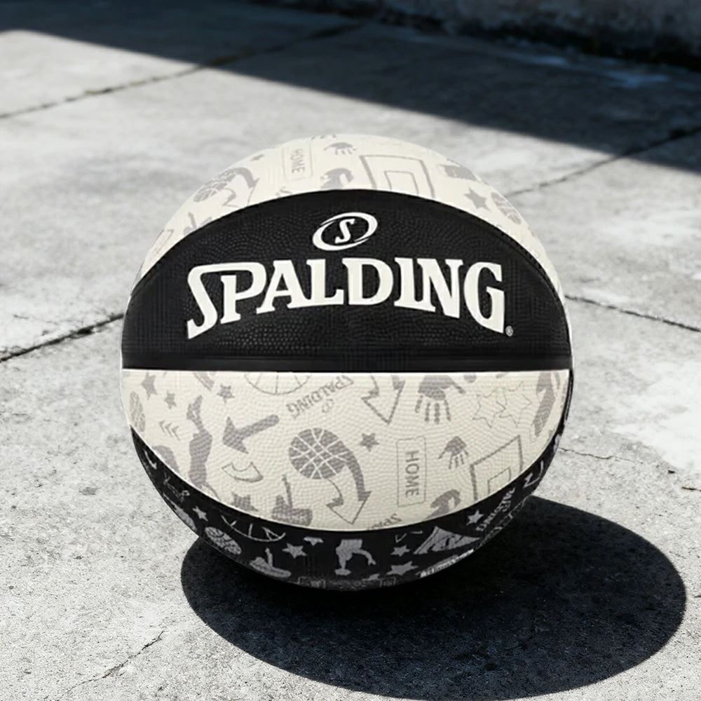 DUNK MASTER 84-611Y5 SPALDING Authentic Basketball 5#, Foam-Grain Texture, Rubber Bladder, Enhanced Grip