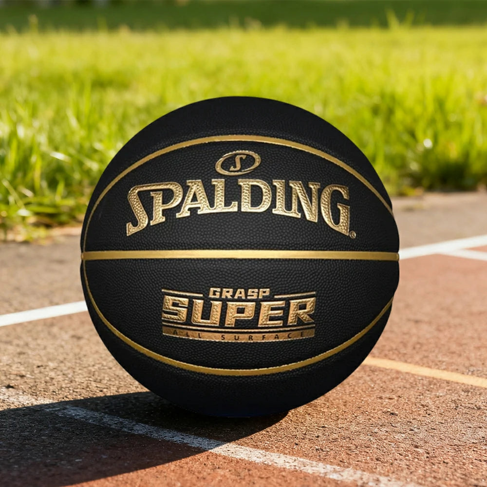 DUNK MASTER 77-521Y SPALDING Authentic Basketball 7# Dust-Resistant Foam Rubber Core Nylon Winding, Superior Grip, Quick Bounce