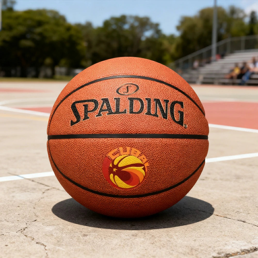 DUNK MASTER 77-567Y SPALDING Authentic Basketball 7# Dust-Resistant Foam Rubber Core Nylon Winding, Superior Grip, Quick Bounce