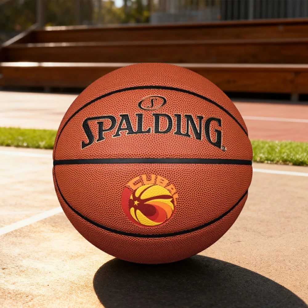 DUNK MASTER 77-567Y SPALDING Authentic Basketball 7# Dust-Resistant Foam Rubber Core Nylon Winding, Superior Grip, Quick Bounce