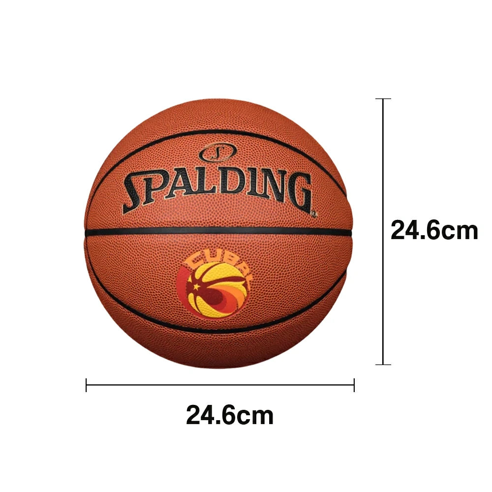 DUNK MASTER 77-567Y SPALDING Authentic Basketball 7# Dust-Resistant Foam Rubber Core Nylon Winding, Superior Grip, Quick Bounce