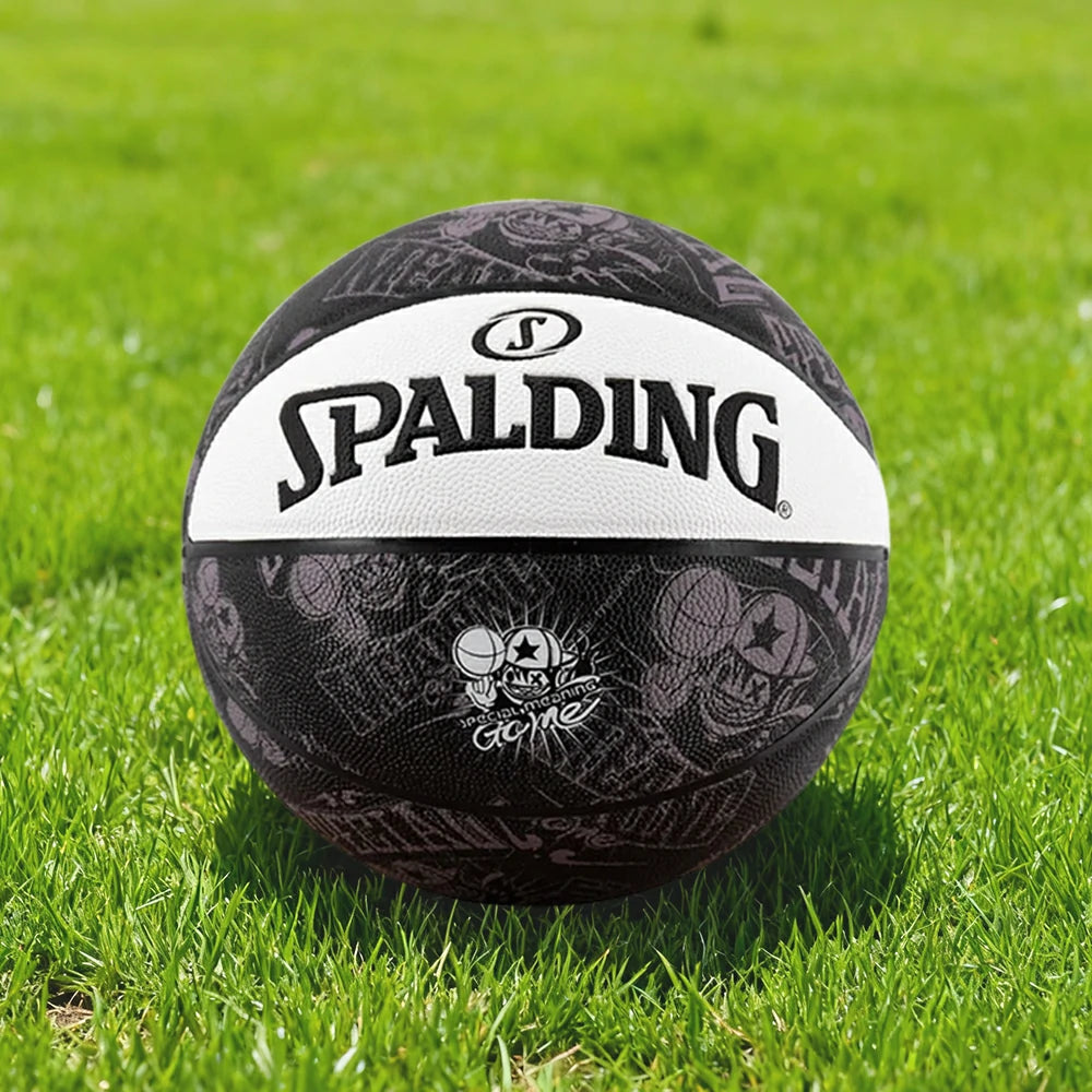 DUNK MASTER 77-745Y SPALDING Authentic Basketball 7# Dust-Resistant Foam Rubber Core Nylon Winding, Superior Grip, Quick Bounce