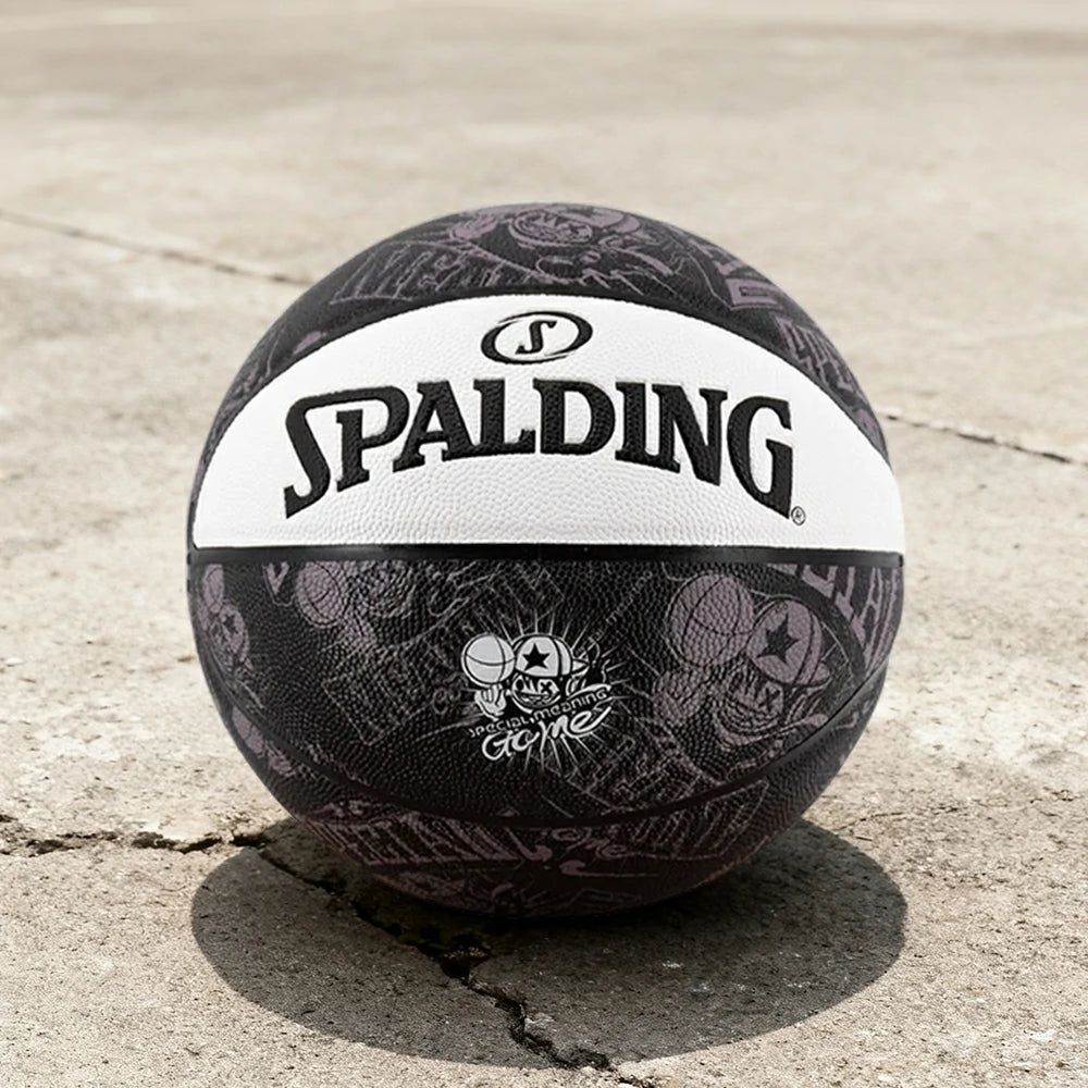 DUNK MASTER 77-745Y SPALDING Authentic Basketball 7# Dust-Resistant Foam Rubber Core Nylon Winding, Superior Grip, Quick Bounce