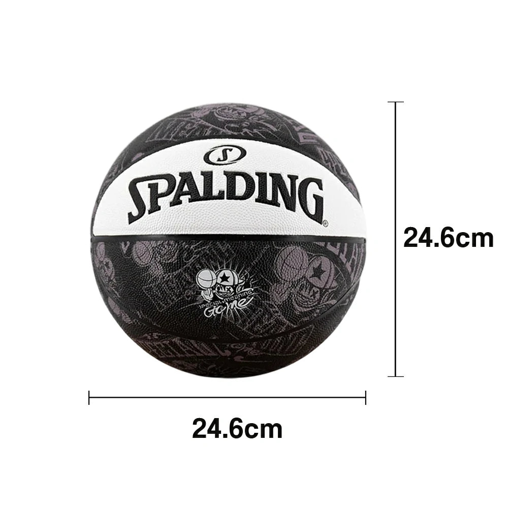 DUNK MASTER 77-745Y SPALDING Authentic Basketball 7# Dust-Resistant Foam Rubber Core Nylon Winding, Superior Grip, Quick Bounce