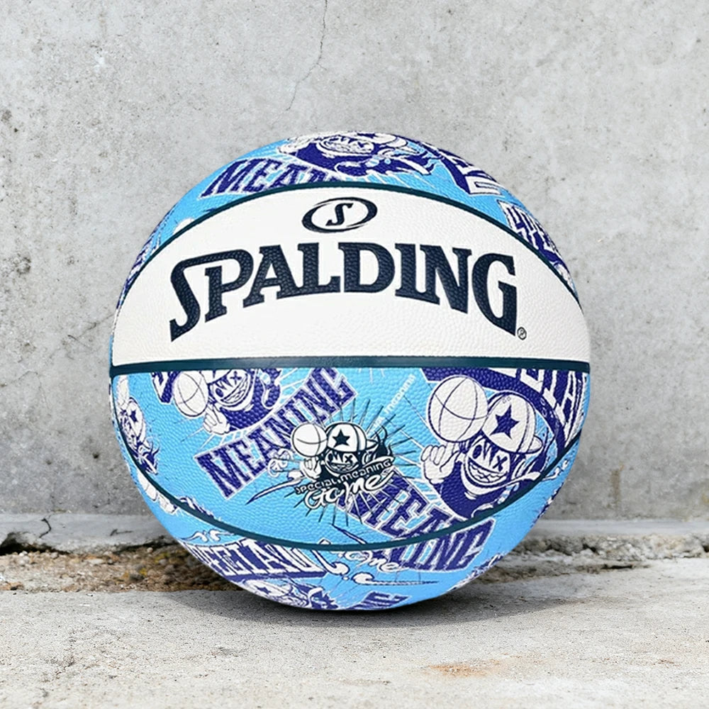 DUNK MASTER 77-746Y SPALDING Authentic Basketball 7# Dust-Resistant Foam Rubber Core Nylon Winding, Superior Grip, Quick Bounce