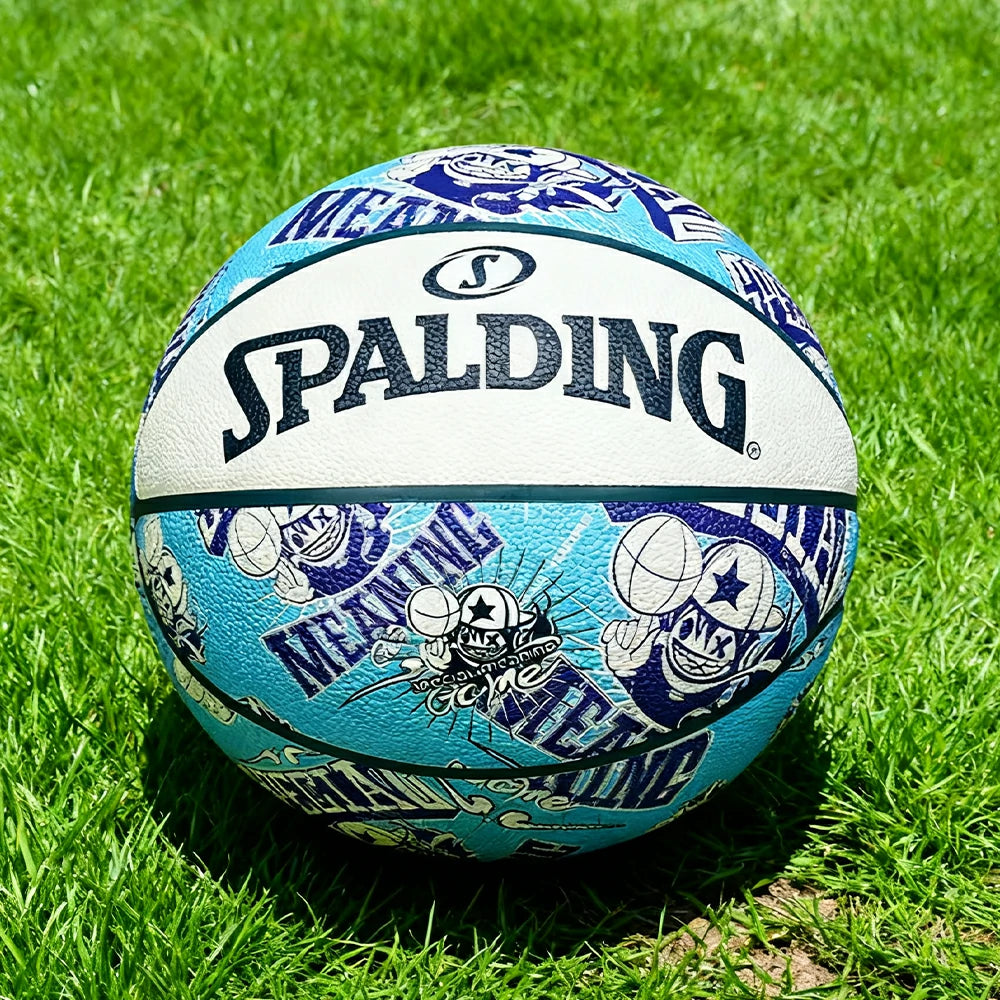 DUNK MASTER 77-746Y SPALDING Authentic Basketball 7# Dust-Resistant Foam Rubber Core Nylon Winding, Superior Grip, Quick Bounce