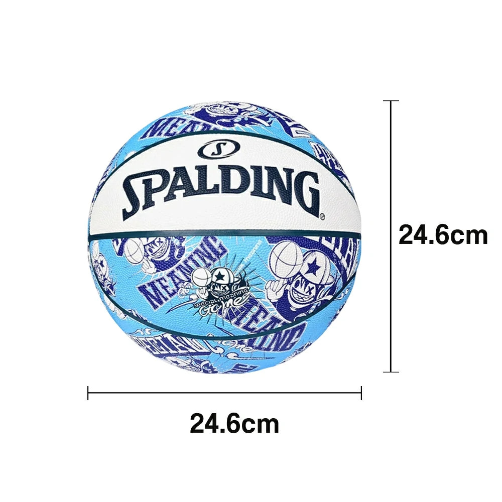 DUNK MASTER 77-746Y SPALDING Authentic Basketball 7# Dust-Resistant Foam Rubber Core Nylon Winding, Superior Grip, Quick Bounce