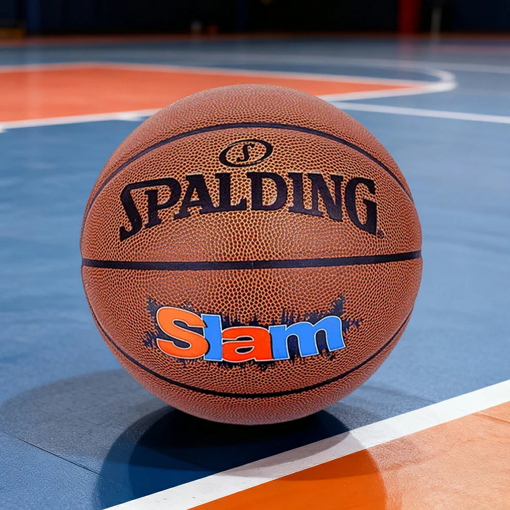 DUNK MASTER 76-886Y SPALDING Authentic Basketball 7# Dust-Resistant Foam Rubber Core Nylon Winding, Superior Grip, Quick Bounce