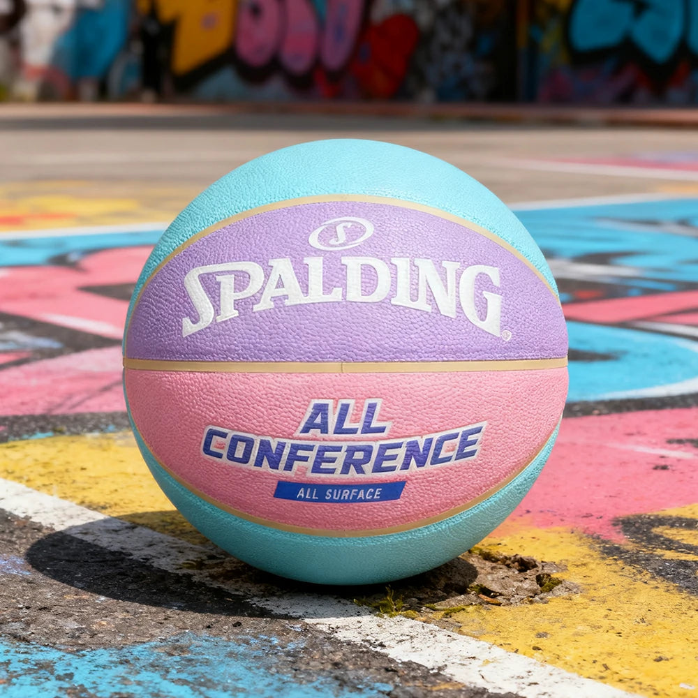 DUNK MASTER 76-897Y SPALDING Authentic Basketball 7# Macaron Color Dust-Resistant Foam Rubber Nylon Winding, Superior Grip