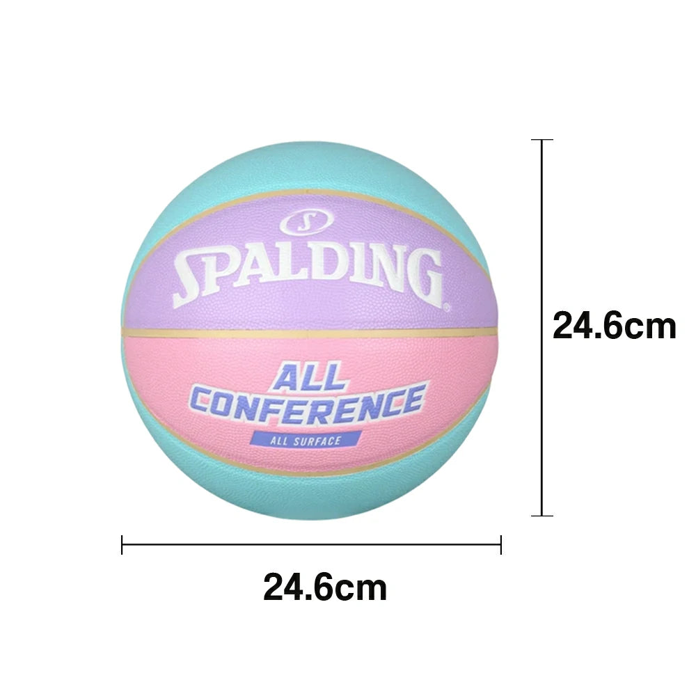 DUNK MASTER 76-897Y SPALDING Authentic Basketball 7# Macaron Color Dust-Resistant Foam Rubber Nylon Winding, Superior Grip