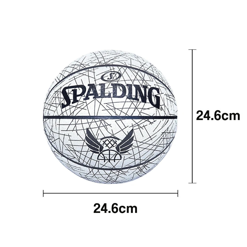 DUNK MASTER 76-911Y SPALDING Authentic Basketball 7# Dust-Resistant Foam Rubber Core Nylon Winding, Superior Grip, Quick Bounce