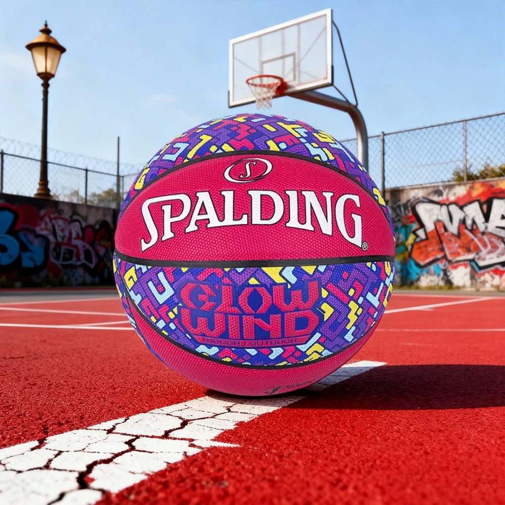 DUNK MASTER 76-997Y SPALDING Authentic Basketball 7# Dust-Resistant Foam Rubber Core Nylon Winding, Superior Grip, Quick Bounce