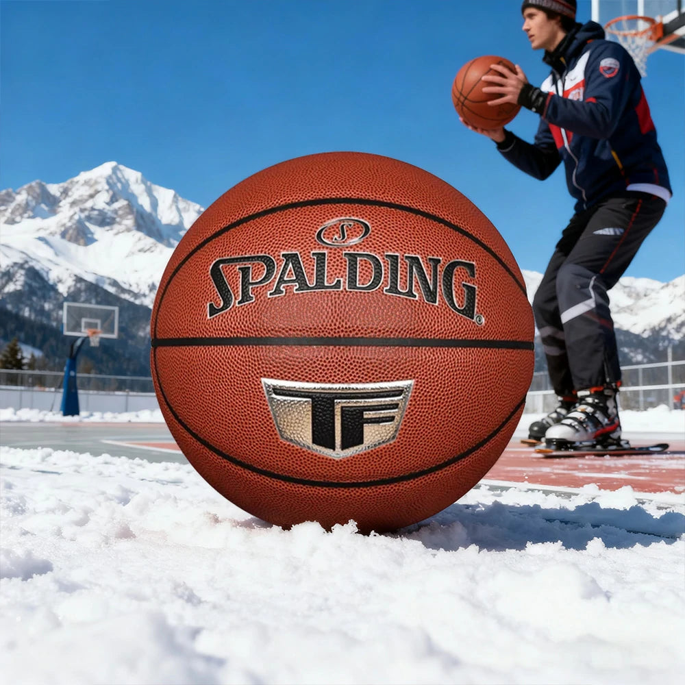 DUNK MASTER 77-764Y SPALDING Authentic Basketball 7# Dust-Resistant Foam Rubber Core Nylon Winding, Superior Grip, Quick Bounce