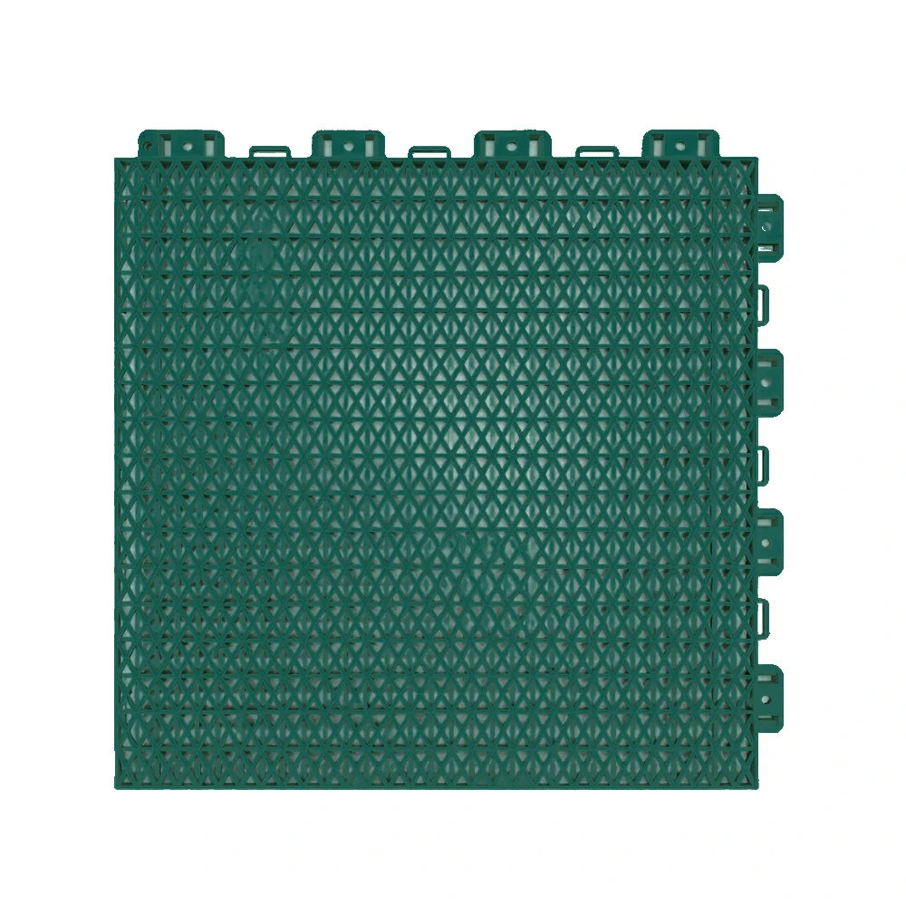 DUNK MASTER Interlocking Sports Floor Tiles - Double Layer Anti-Slip Basketball Court Flooring Modular Tiles 10/20/30 Square Meters - Dark Green